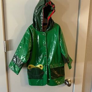 Kidorable Green Frog Raincoat with Yellow Accents